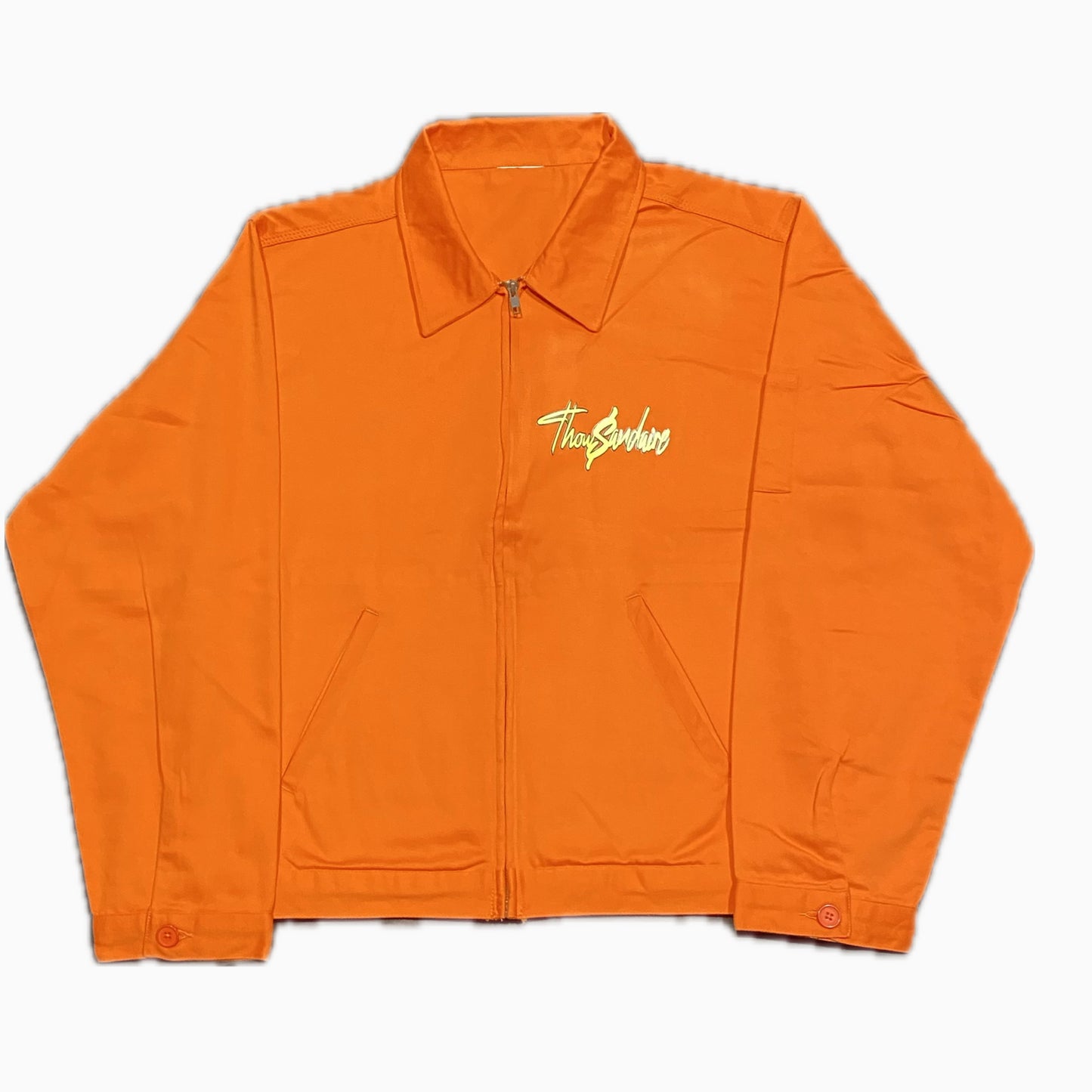 Thowsandaire Orange and yellow denim jacket