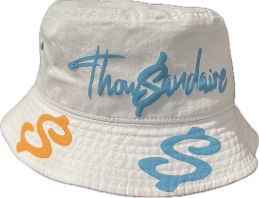 White Baby Blue Orange Thowsandaire Bucket Hat