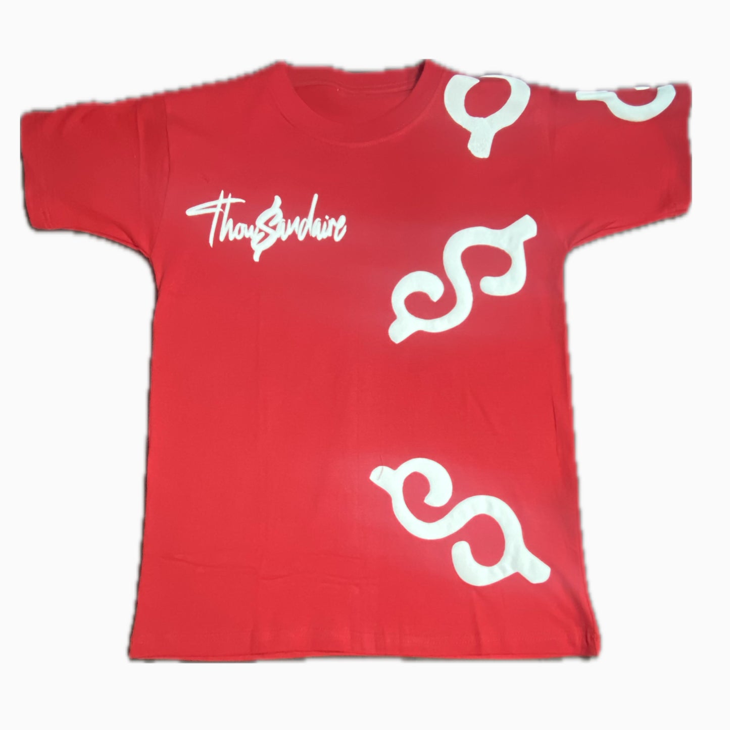 Red and white Thowsandaire tee