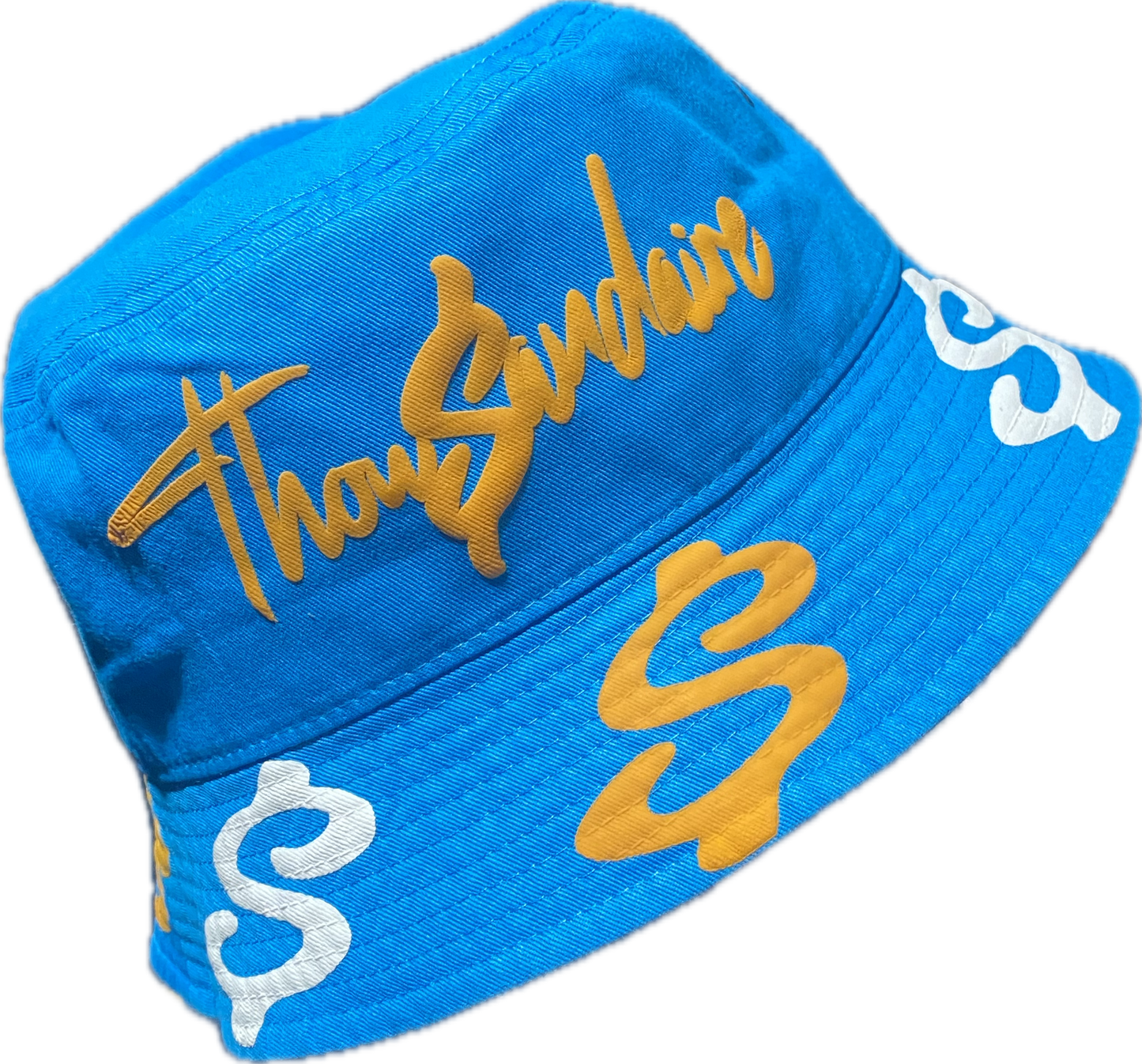 Teal blue White Thowsandaire bucket hat