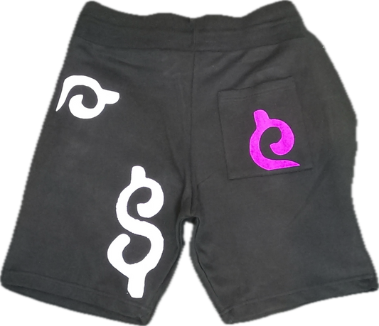 Black White Purple Thowsandaire Shorts